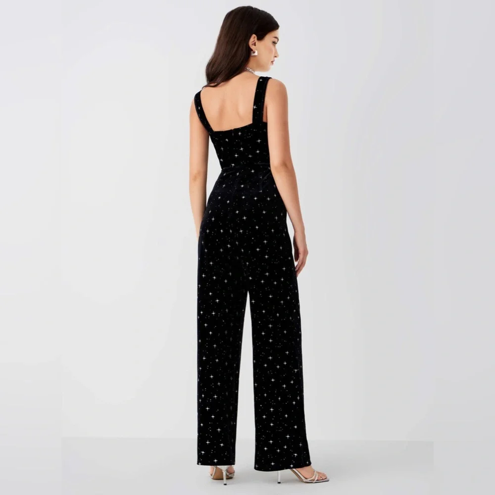 Cider Black Velvet Starry Night Jumpsuit 1XL - Picture 8 of 10